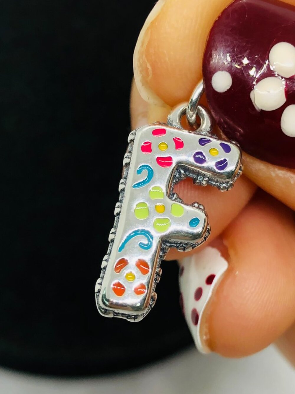 James Avery Enamel Consuela Floral Initial Charm Letter F Dangle Charm